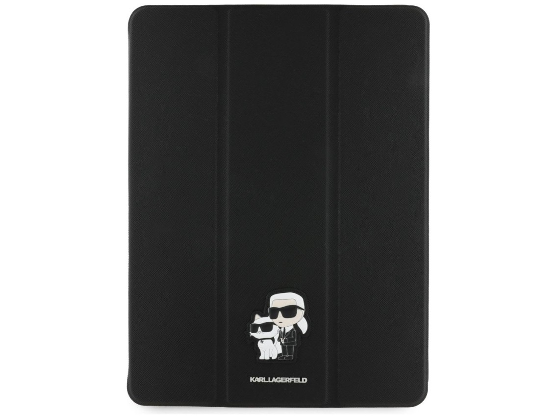 Karl Lagerfeld Saffiano Magnetic Karl & Choupette iPad Air 13" 2024 Book Cover Case - Black