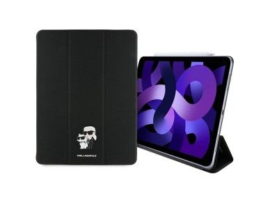 Karl Lagerfeld Saffiano Magnetic Karl & Choupette iPad Air 13" 2024 Book Cover Case - Black