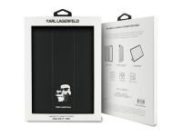 Karl Lagerfeld Saffiano Magnetic Karl & Choupette iPad Air 11" 2024 Book Cover Case - Black