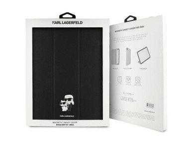 Funda tipo libro Karl Lagerfeld Saffiano Magnetic Karl & Choupette para iPad Air de 13" (2024) - Neg