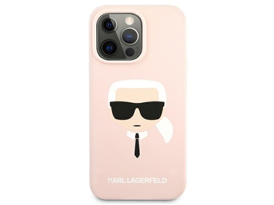 Funda de silicona Karl's Head de Karl Lagerfeld para iPhone 13 Pro / 13 de 6,1" - Rosa claro
