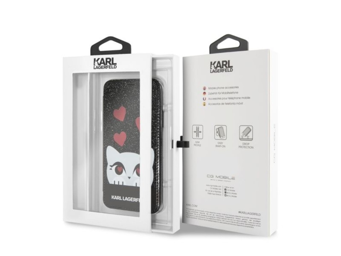 Funda Karl Lagerfeld Valentine para iPhone X/Xs - Negra