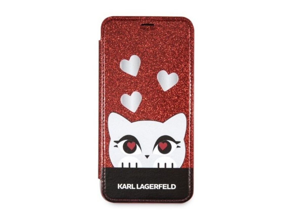 Capa para iPhone X/XS Karl Lagerfeld Valentine - Vermelha