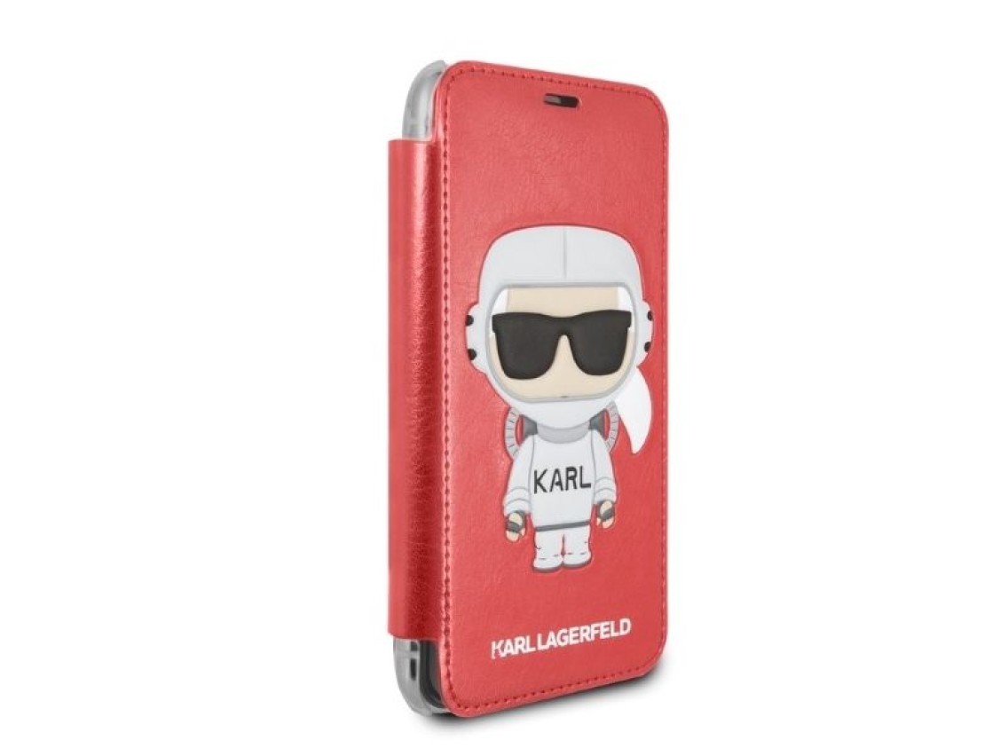 Capa para iPhone X/XS Karl Lagerfeld Karl Space Cosmonaut - Vermelha