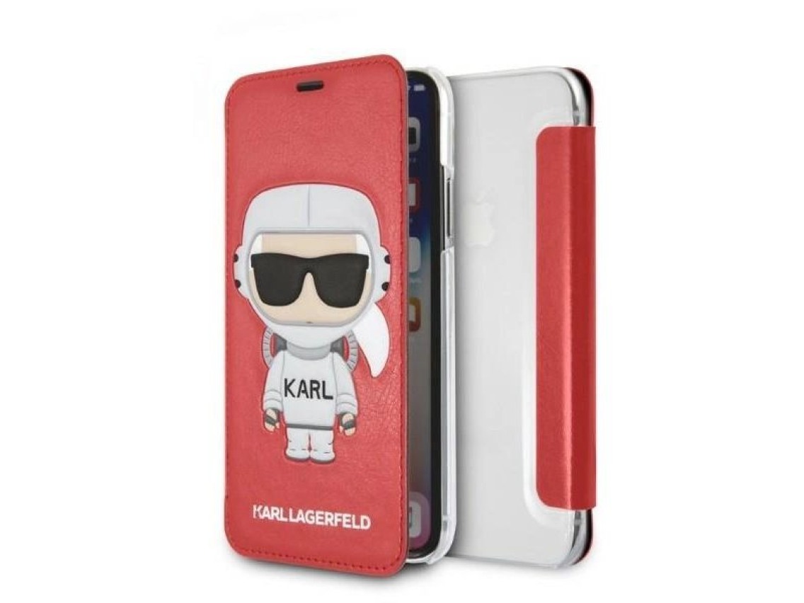 Capa para iPhone X/XS Karl Lagerfeld Karl Space Cosmonaut - Vermelha