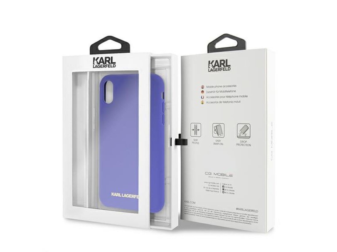 Funda de silicona Karl Lagerfeld para iPhone XR - Morada