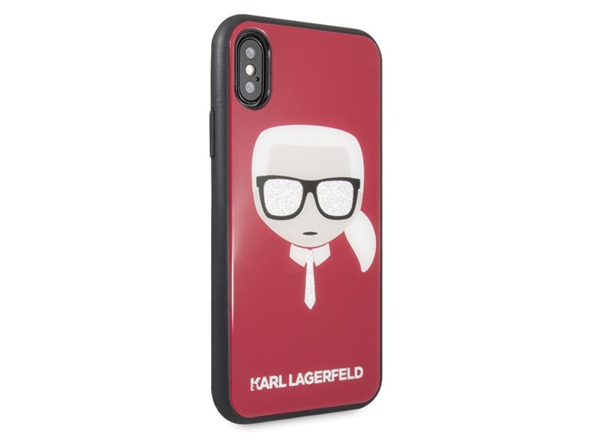 Karl Lagerfeld Iconic Glitter Karl`s Head iPhone X / Xs Case - Red