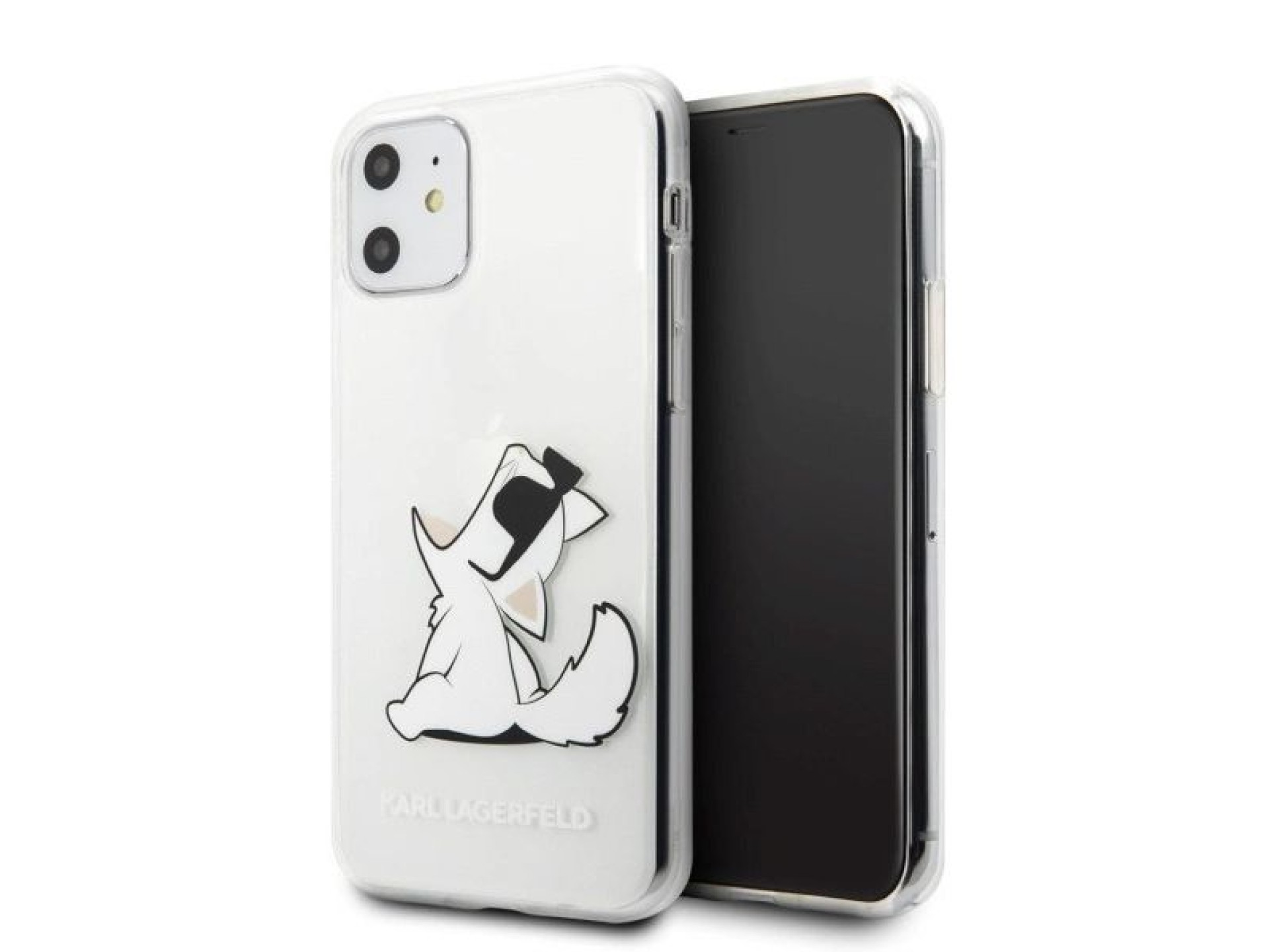 Funda transparente para iPhone 11/Xr con diseño de Choupette de Karl Lagerfeld