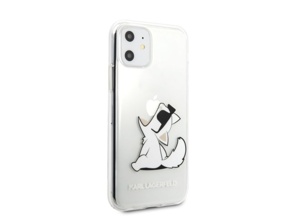 Funda transparente para iPhone 11/Xr con diseño de Choupette de Karl Lagerfeld