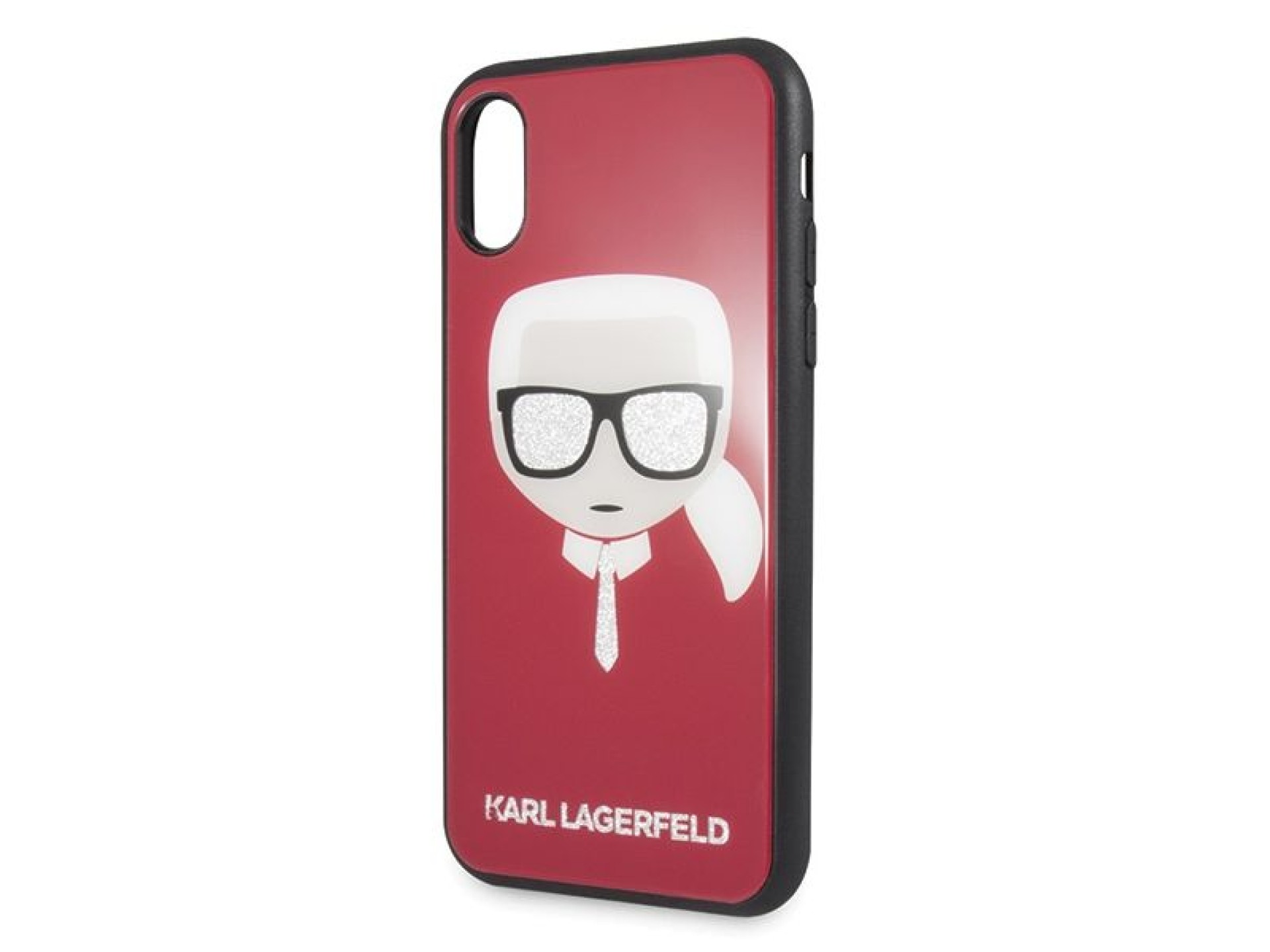 Karl Lagerfeld Iconic Glitter Karl`s Head iPhone X / Xs Case - Red