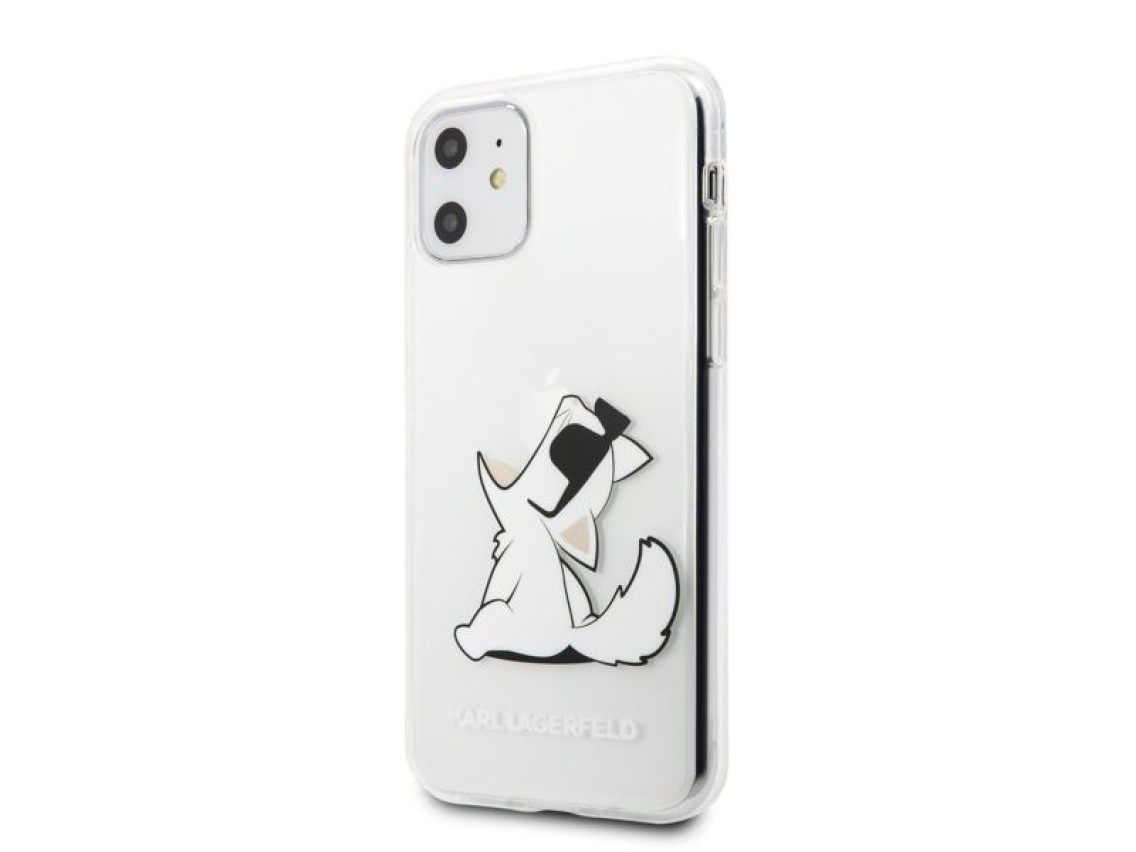 Funda transparente para iPhone 11/Xr con diseño de Choupette de Karl Lagerfeld
