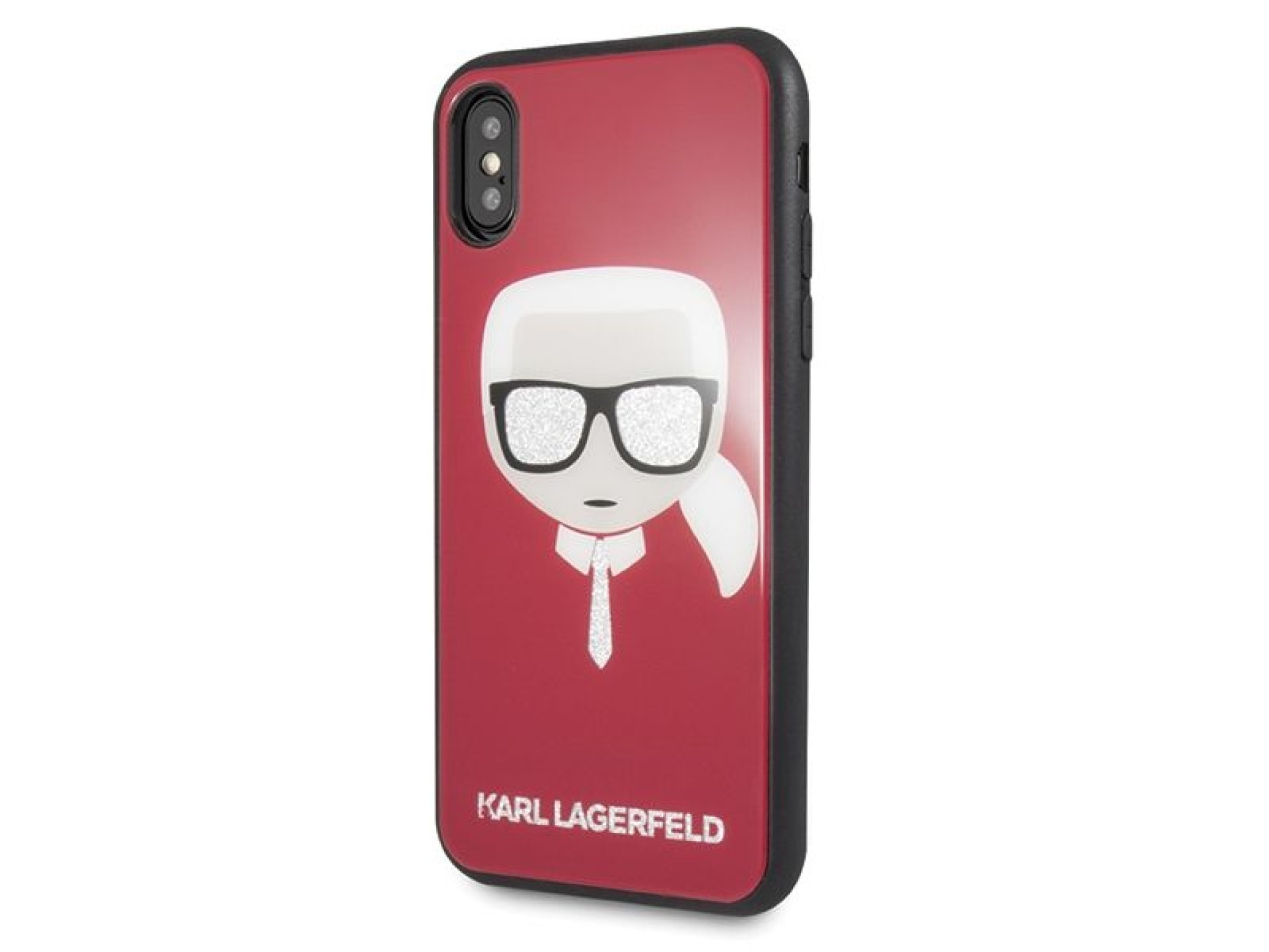 Karl Lagerfeld Iconic Glitter Karl`s Head iPhone X / Xs Case - Red
