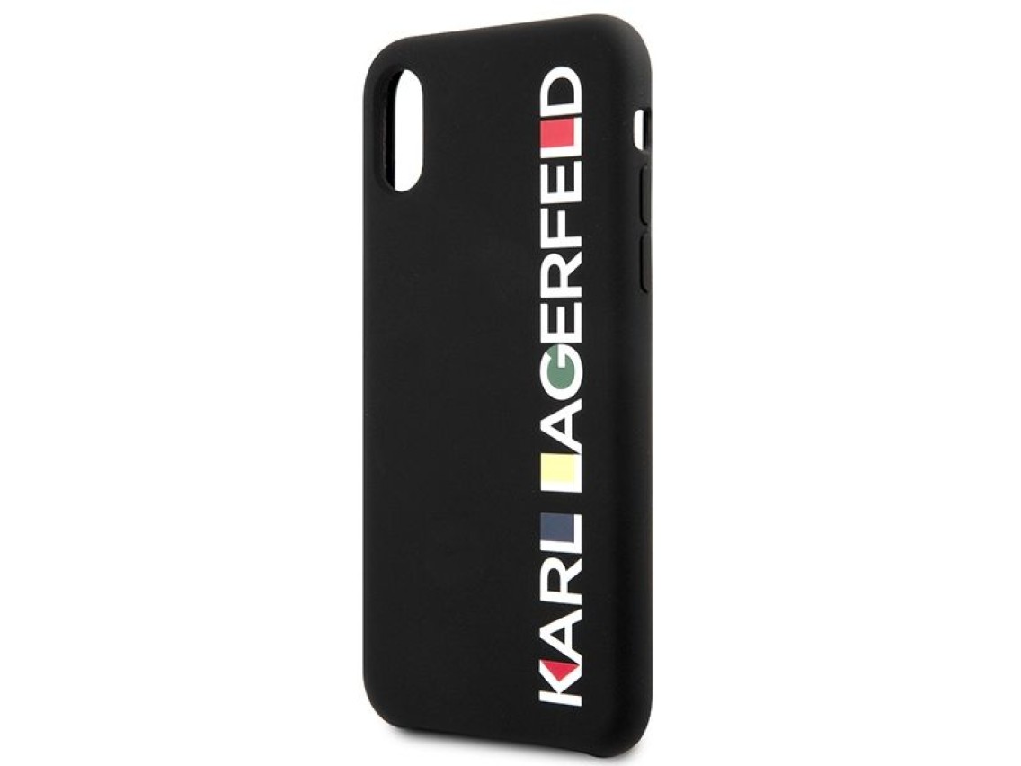 Funda brillante Karl Lagerfeld Bauhaus para iPhone X/XS - Negra