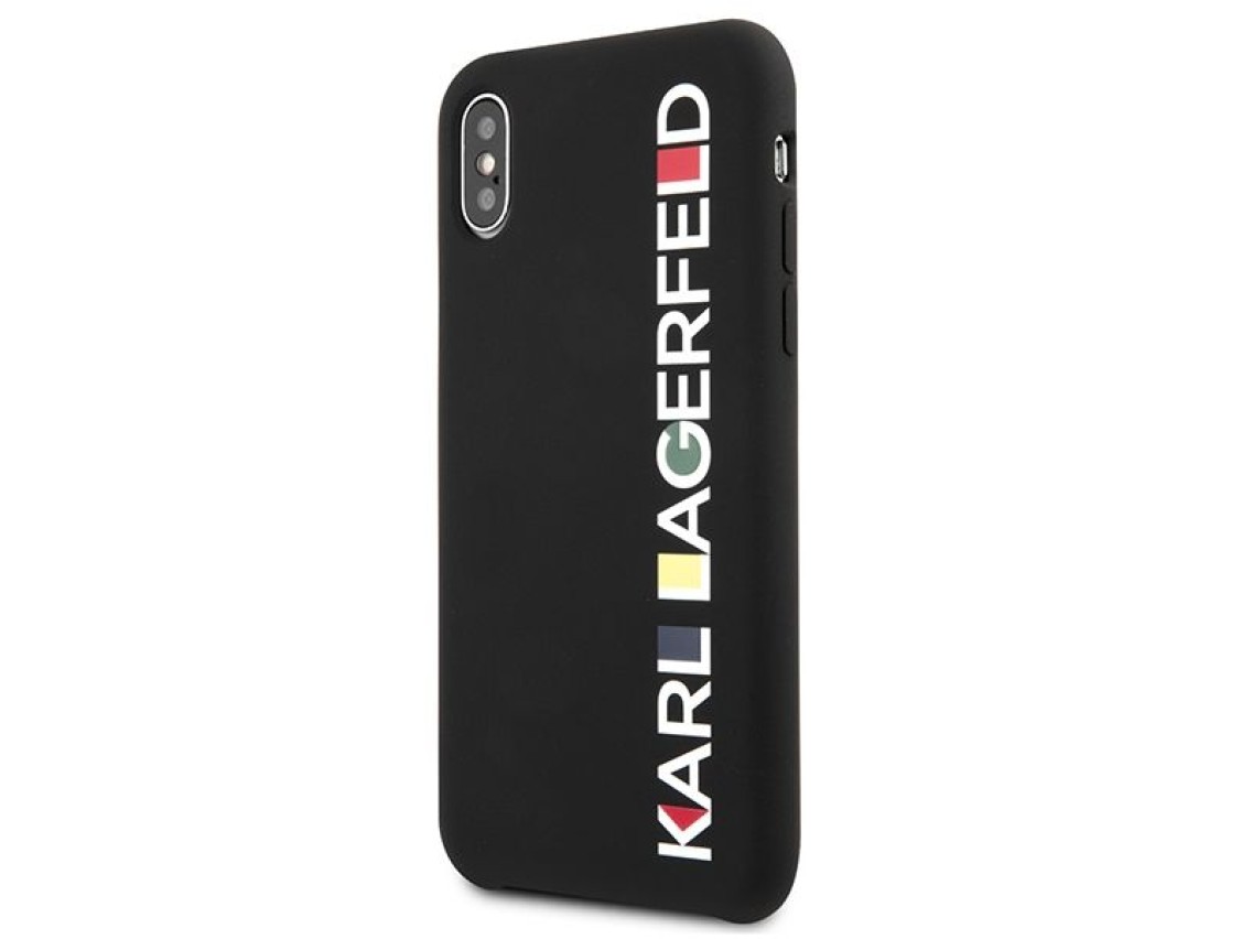 Funda brillante Karl Lagerfeld Bauhaus para iPhone X/XS - Negra