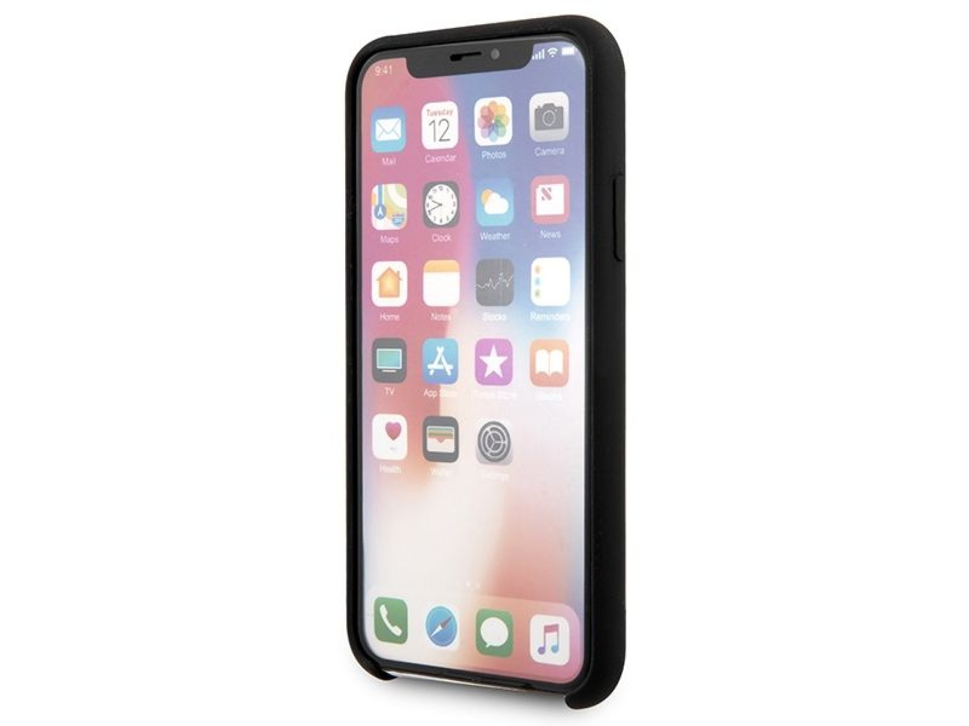 Funda brillante Karl Lagerfeld Bauhaus para iPhone X/XS - Negra