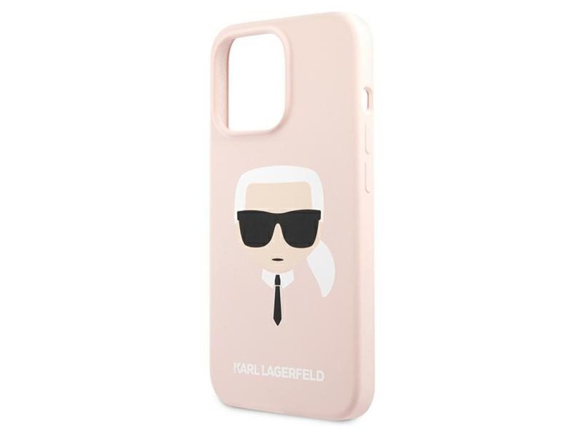 Funda de silicona Karl's Head de Karl Lagerfeld para iPhone 13 Pro / 13 de 6,1" - Rosa claro