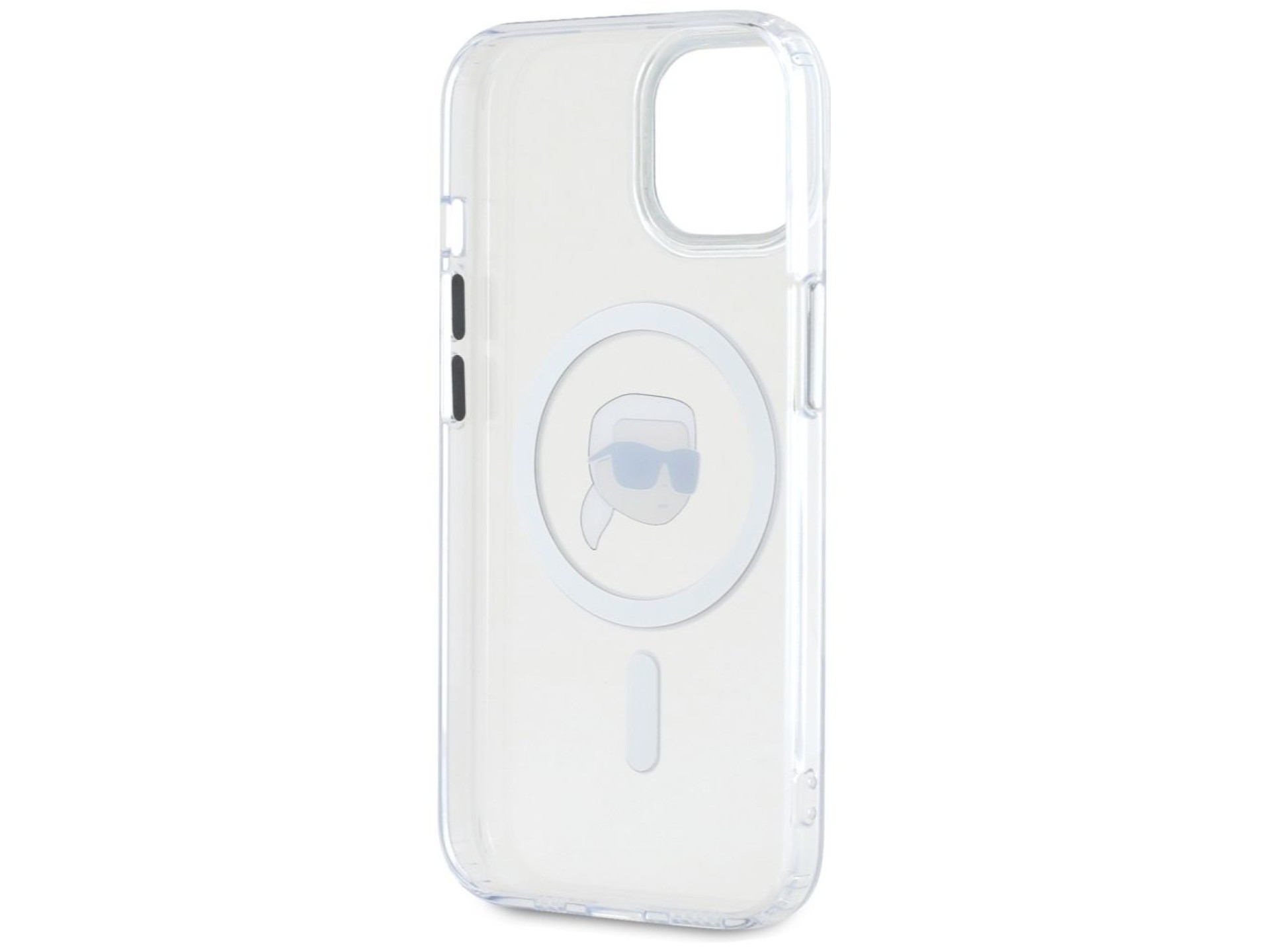 Karl Lagerfeld IML Metal Karl Head MagSafe Case for iPhone 15 Plus White