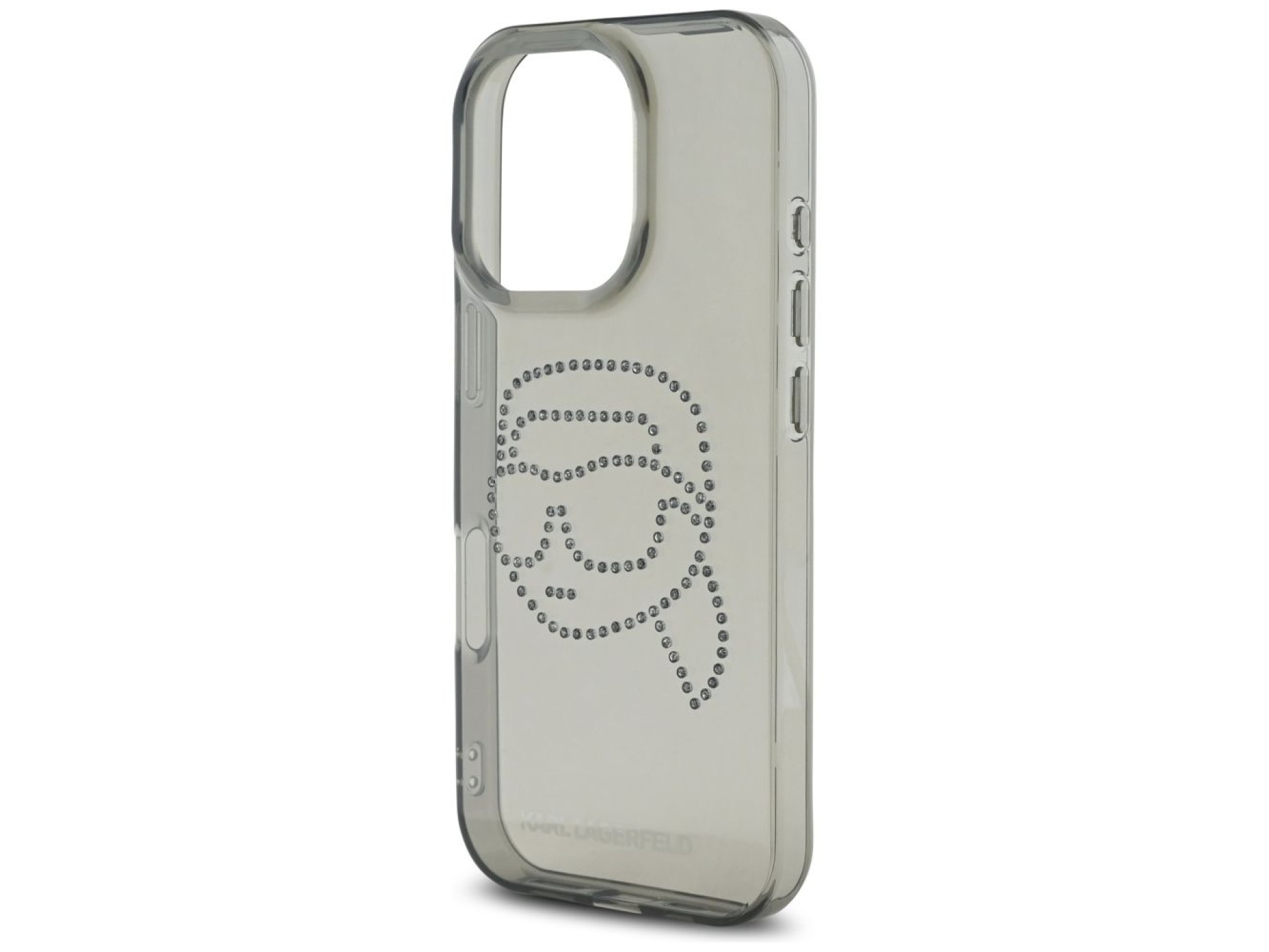 Karl Lagerfeld IML Rhinestones Karl Head Case for iPhone 16 Pro Black