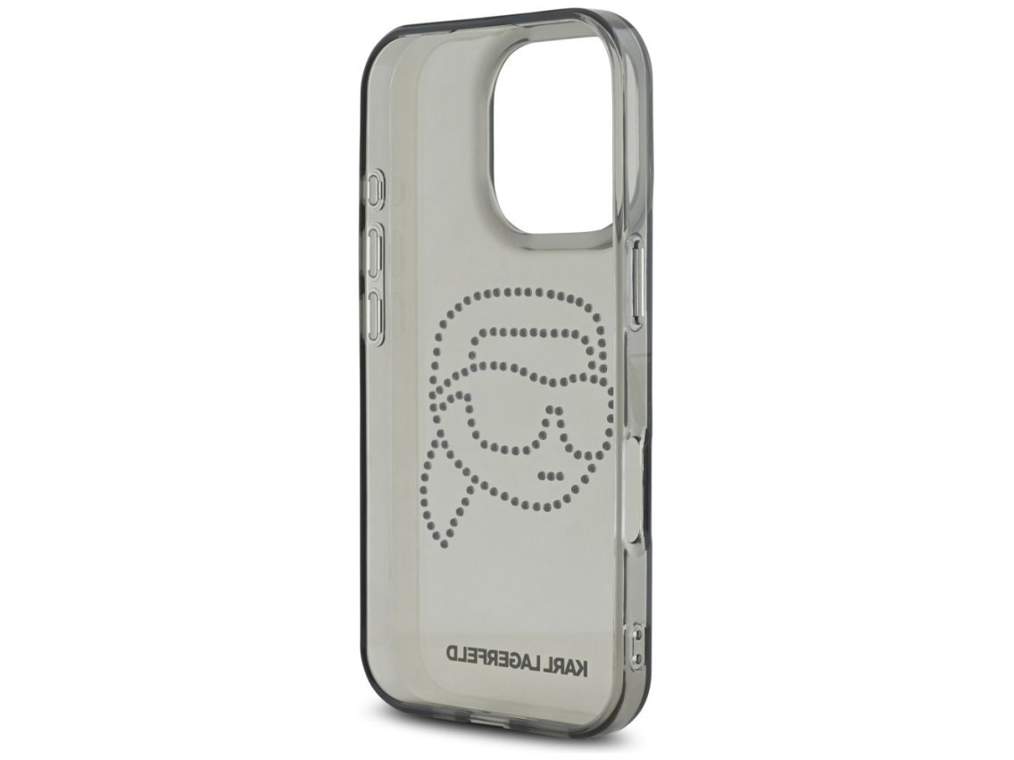 Karl Lagerfeld IML Rhinestones Karl Head Case for iPhone 16 Pro Black