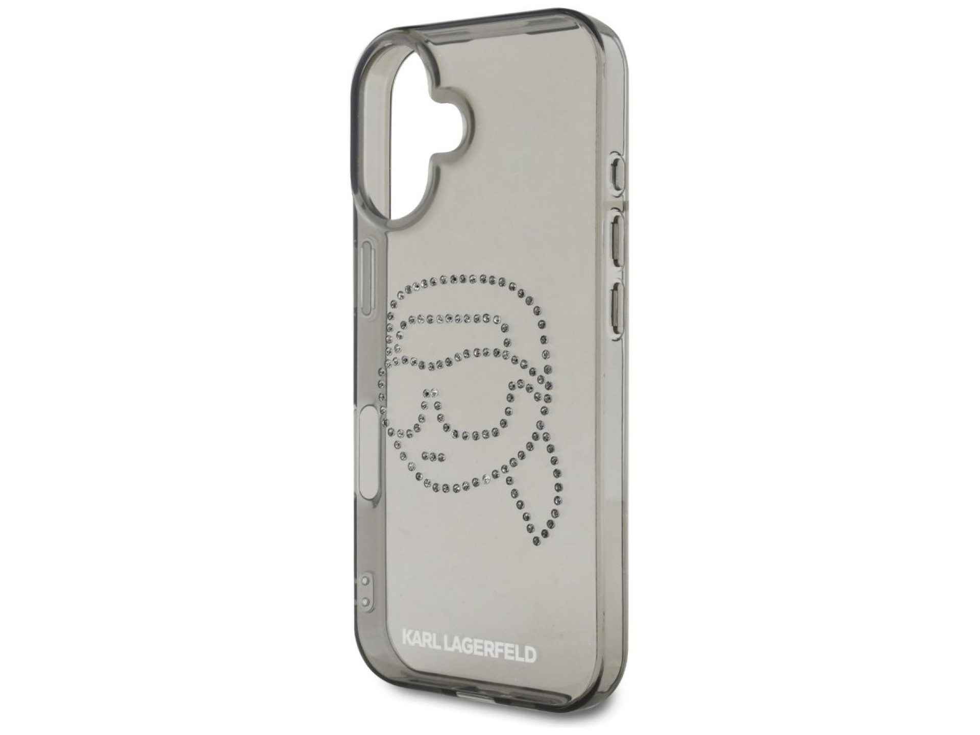 Karl Lagerfeld IML Rhinestones Karl Head Case for iPhone 16 Black