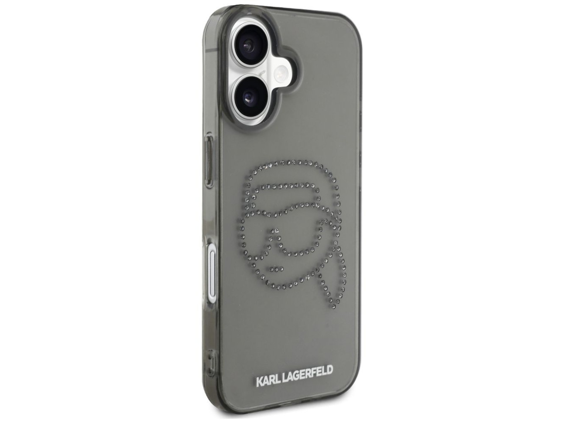 Karl Lagerfeld IML Rhinestones Karl Head Case for iPhone 16 Black