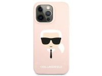 Capa de silicone Karl Lagerfeld com a cabeça de Karl para iPhone 13 Pro Max de 6,7" - Rosa Claro Capa de silicone Karl Lagerfeld com a cabeça de Karl para iPhone 13 Pro Max de 6,7" - Rosa Claro