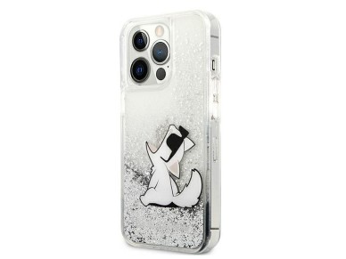 Karl Lagerfeld Liquid Glitter Choupette Fun case for iPhone 13 Pro Max 6.7" - silver Karl Lagerfeld Liquid Glitter Choupette Fun case for iPhone 13 Pro Max 6.7" - silver