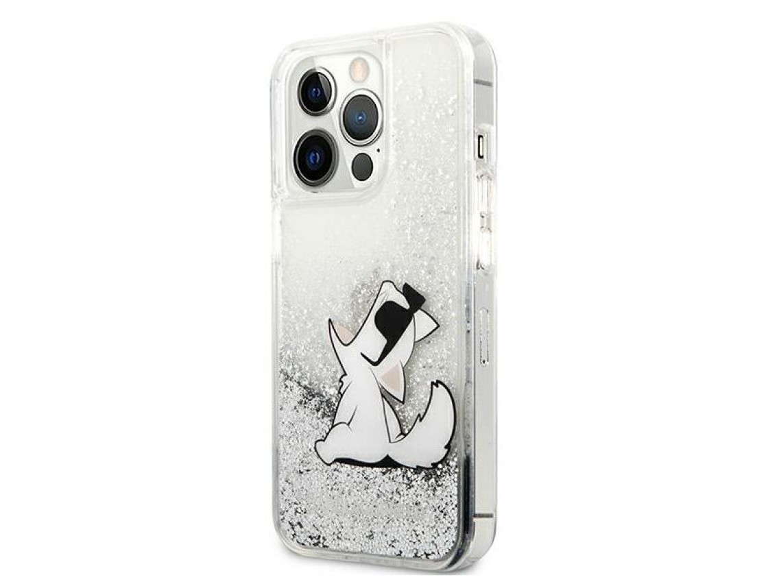 Karl Lagerfeld Liquid Glitter Choupette Fun case for iPhone 13 Pro Max 6.7" - silver
