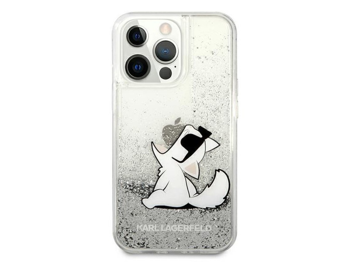 Karl Lagerfeld Liquid Glitter Choupette Fun case for iPhone 13 Pro Max 6.7" - silver