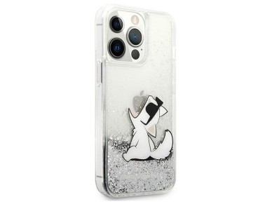Karl Lagerfeld Liquid Glitter Choupette Fun case for iPhone 13 Pro Max 6.7" - silver Karl Lagerfeld Liquid Glitter Choupette Fun case for iPhone 13 Pro Max 6.7" - silver