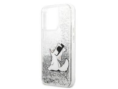 Karl Lagerfeld Liquid Glitter Choupette Fun case for iPhone 13 Pro Max 6.7" - silver Karl Lagerfeld Liquid Glitter Choupette Fun case for iPhone 13 Pro Max 6.7" - silver