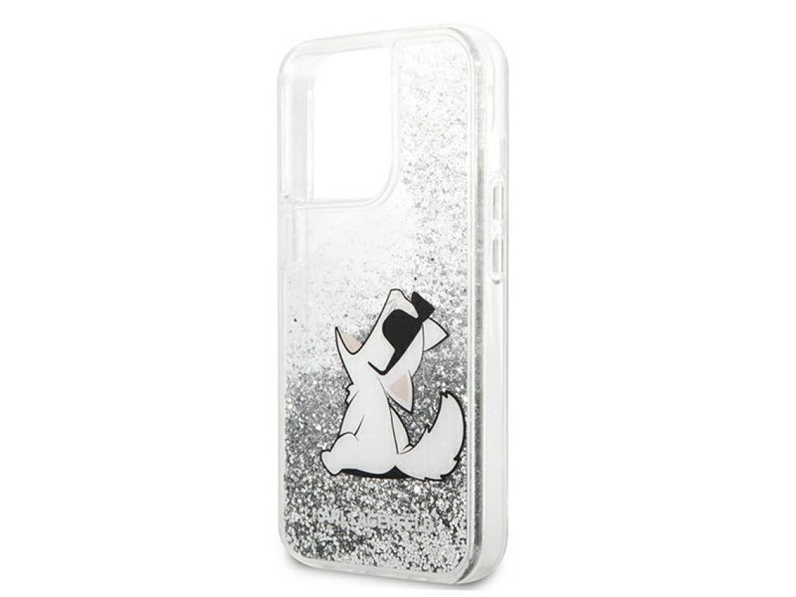 Karl Lagerfeld Liquid Glitter Choupette Fun case for iPhone 13 Pro Max 6.7" - silver