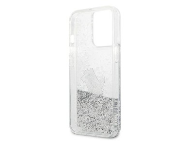 Karl Lagerfeld Liquid Glitter Choupette Fun case for iPhone 13 Pro Max 6.7" - silver Karl Lagerfeld Liquid Glitter Choupette Fun case for iPhone 13 Pro Max 6.7" - silver