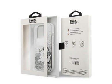 Karl Lagerfeld Liquid Glitter Choupette Fun case for iPhone 13 Pro Max 6.7" - silver Karl Lagerfeld Liquid Glitter Choupette Fun case for iPhone 13 Pro Max 6.7" - silver