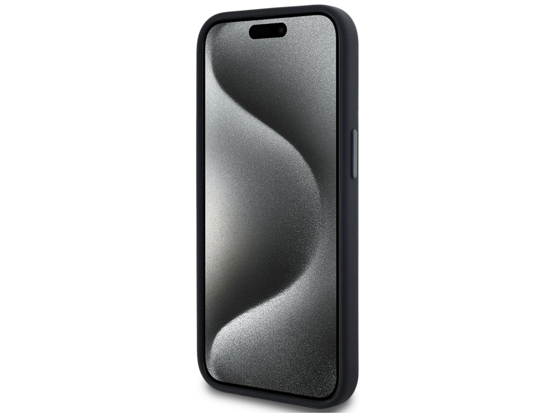 Capa MagSafe Karl Lagerfeld Silicone Shadow Metal Initial para iPhone 15, preta