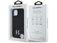 Capa MagSafe Karl Lagerfeld Silicone Shadow Metal Initial para iPhone 15, preta Capa MagSafe Karl Lagerfeld Silicone Shadow Metal Initial para iPhone 15, preta