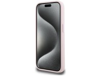 Capa MagSafe Karl Lagerfeld Silicone Shadow Metal Initial para iPhone 15 Pro Max Rosa