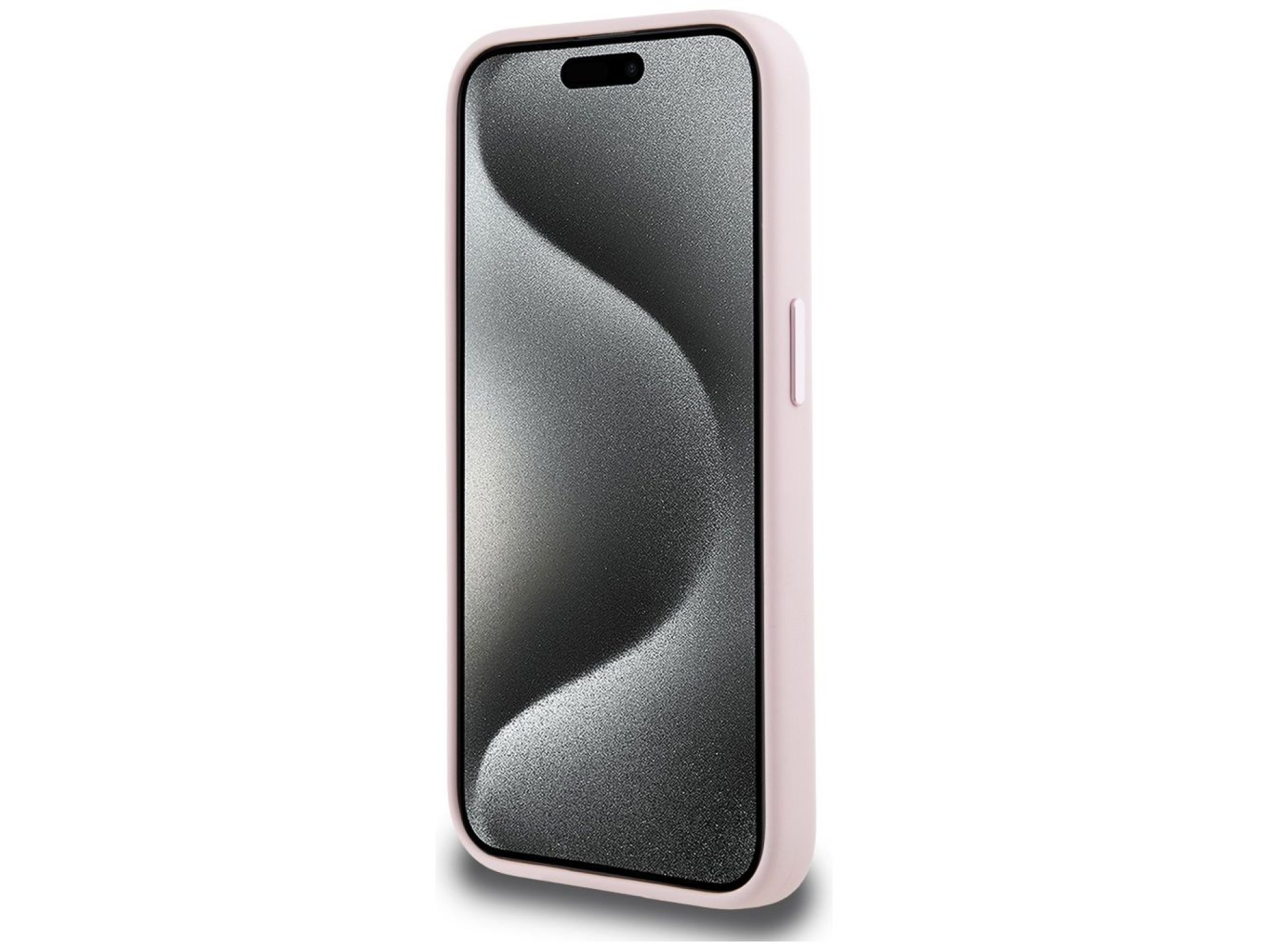 Capa MagSafe Karl Lagerfeld Silicone Shadow Metal Initial para iPhone 15 Pro Rosa