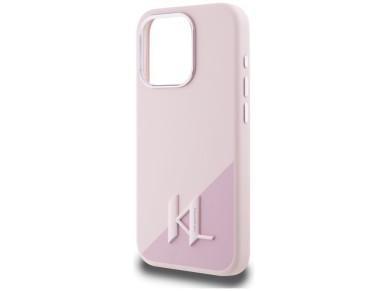 Karl Lagerfeld Silicone Shadow Metal Initial MagSafe Case for iPhone 15 Pro Max Pink Karl Lagerfeld Silicone Shadow Metal Initial MagSafe Case for iPhone 15 Pro Max Pink
