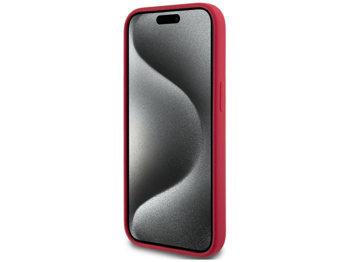 Karl Lagerfeld Silicone Karl&Choupette Heads Ring MagSafe iPhone 15 Case - Red