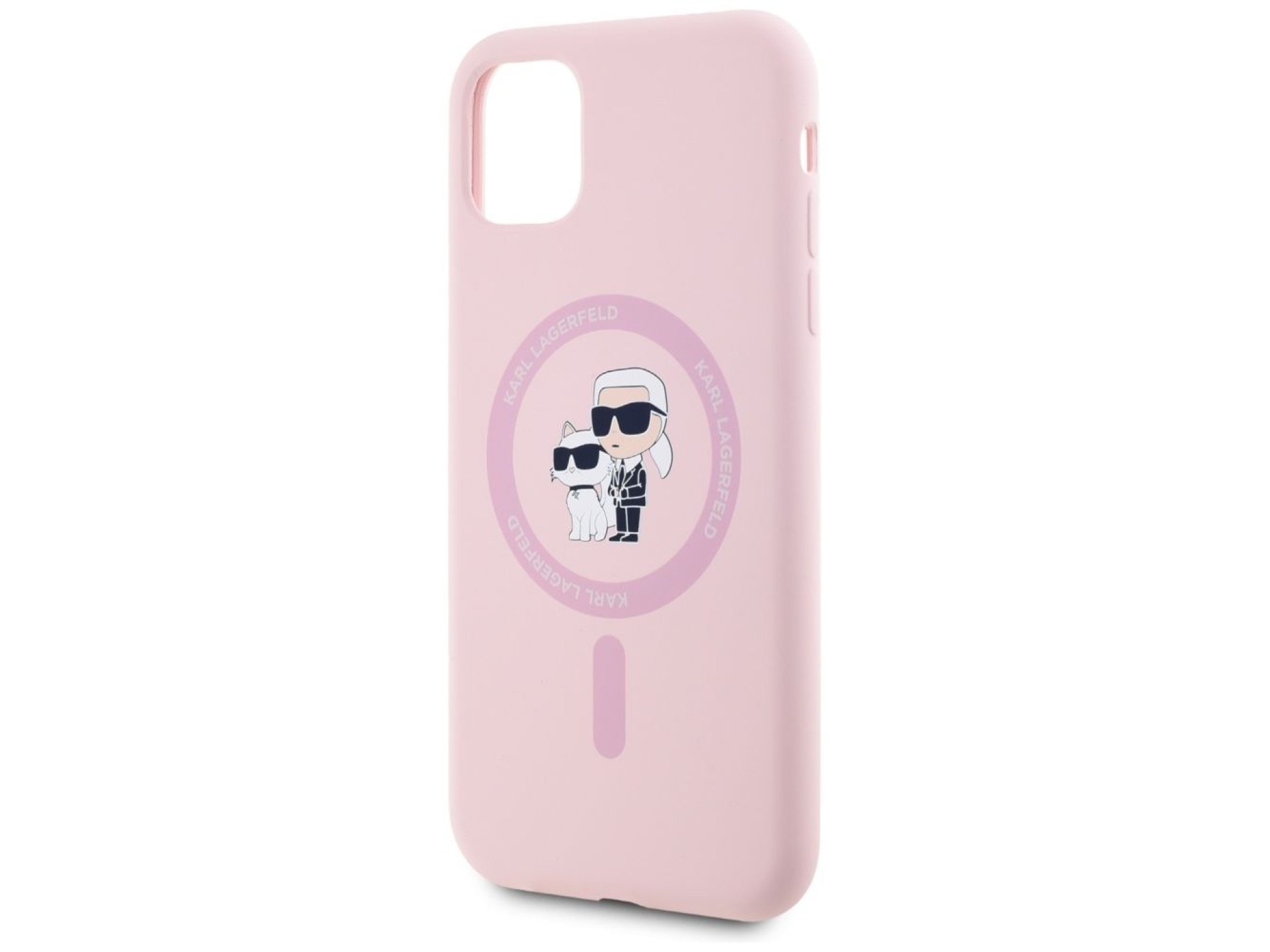 Funda de silicona Karl&Choupette MagSafe para iPhone 11 de Karl Lagerfeld - Rosa