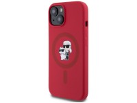 Karl Lagerfeld Silicone Karl&Choupette Heads Ring MagSafe iPhone 15 Case - Red Karl Lagerfeld Silicone Karl&Choupette Heads Ring MagSafe iPhone 15 Case - Red