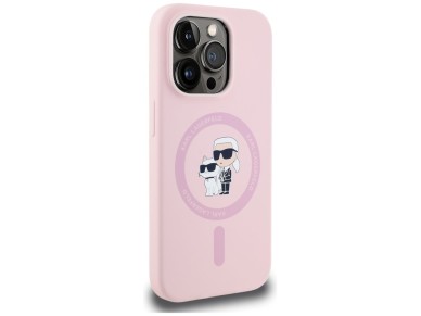 Karl Lagerfeld Silicone Karl&Choupette MagSafe Case for iPhone 14 Pro Max - Pink Karl Lagerfeld Silicone Karl&Choupette MagSafe Case for iPhone 14 Pro Max - Pink
