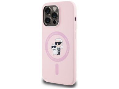 Karl Lagerfeld Silicone Karl&Choupette MagSafe Case for iPhone 14 Pro Max - Pink Karl Lagerfeld Silicone Karl&Choupette MagSafe Case for iPhone 14 Pro Max - Pink