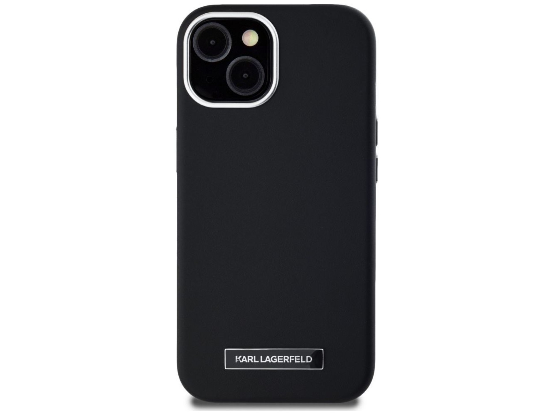 Capa MagSafe Karl Lagerfeld FW com placa de metal para iPhone 15 - Preta