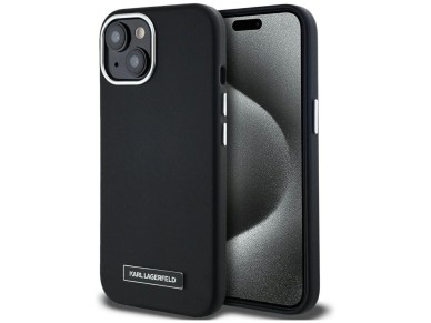 Karl Lagerfeld FW Metal Plate MagSafe iPhone 15 Case - Black Karl Lagerfeld FW Metal Plate MagSafe iPhone 15 Case - Black
