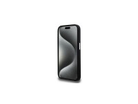 Capa para iPhone 15 Pro Max com logotipo Karl Lagerfeld em silicone e metal - Preta