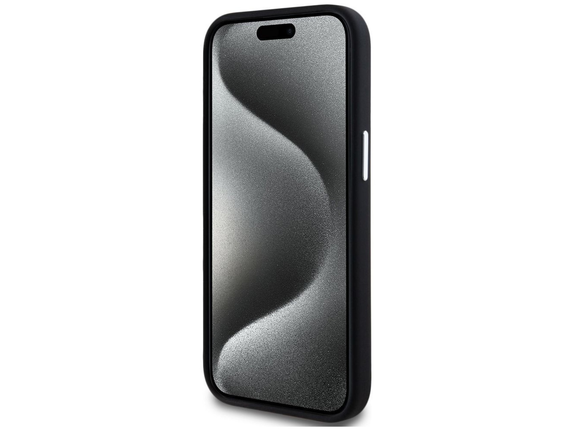Karl Lagerfeld Silicone Metal Script Logo iPhone 15 Case - Black