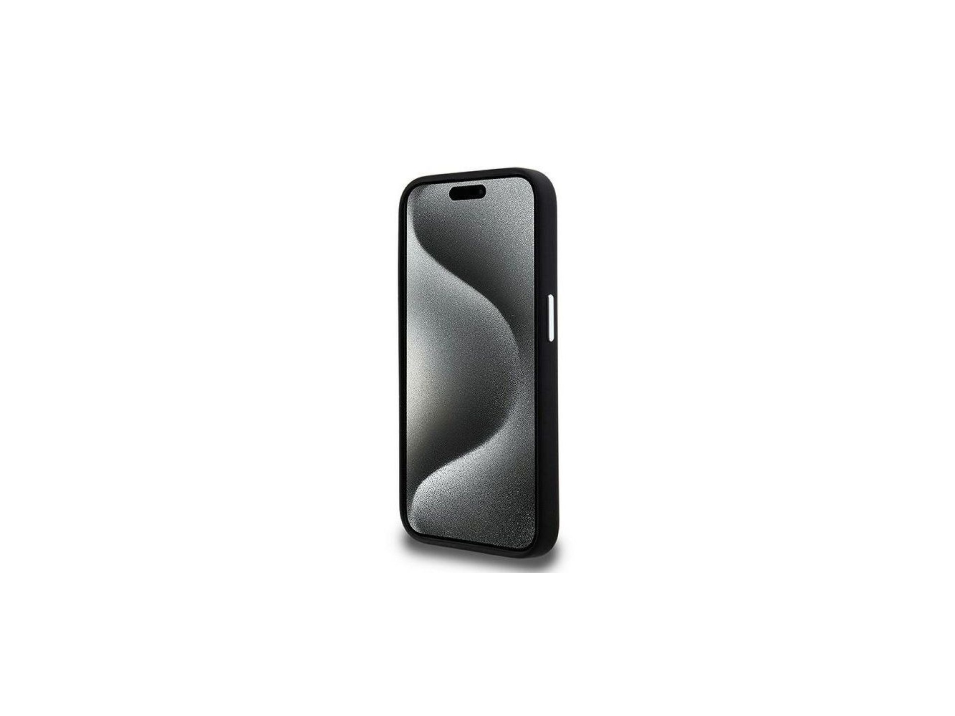 Capa para iPhone 15 Pro Max com logotipo Karl Lagerfeld em silicone e metal - Preta
