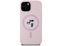 Capa Karl Lagerfeld de silicone Karl&Choupette MagSafe para iPhone 15 Plus - Rosa Capa Karl Lagerfeld de silicone Karl&Choupette MagSafe para iPhone 15 Plus - Rosa